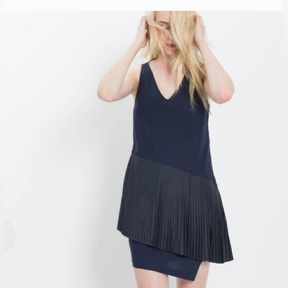 Derek Lam 10 Crosby Blue Sweatshirt Dress 2 in 1 Size 8 - Picture 2 of 14